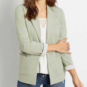 Maurice’s Green Knit Twill Boyfriend Blazer